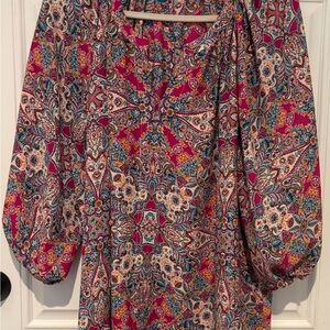 Rose & Olive Multicolor Paisley Blouse NWOT Sized as a 3X
